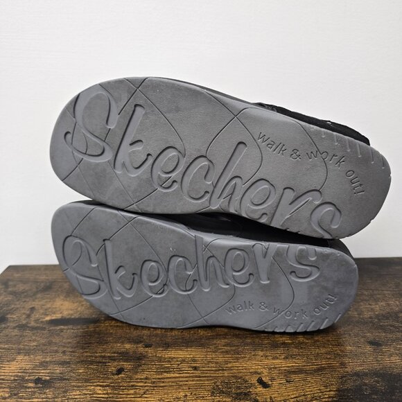 Skechers Tone Ups Sandals Womens 9 Thong Black Toe Post Casual Studded 37556 - Picture 6 of 9